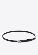 Gucci GG Milano Slim Leather Belt Black 8057100YA0G/P_GUC-1000