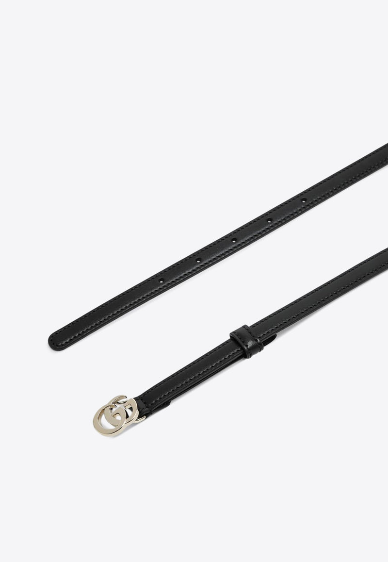 Gucci GG Milano Slim Leather Belt Black 8057100YA0G/P_GUC-1000