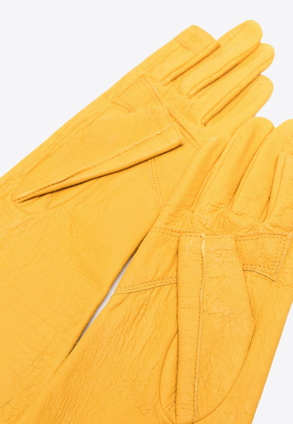 Rick Owens Bean Blister Leather Gloves Yellow RO02D3451LBA_12