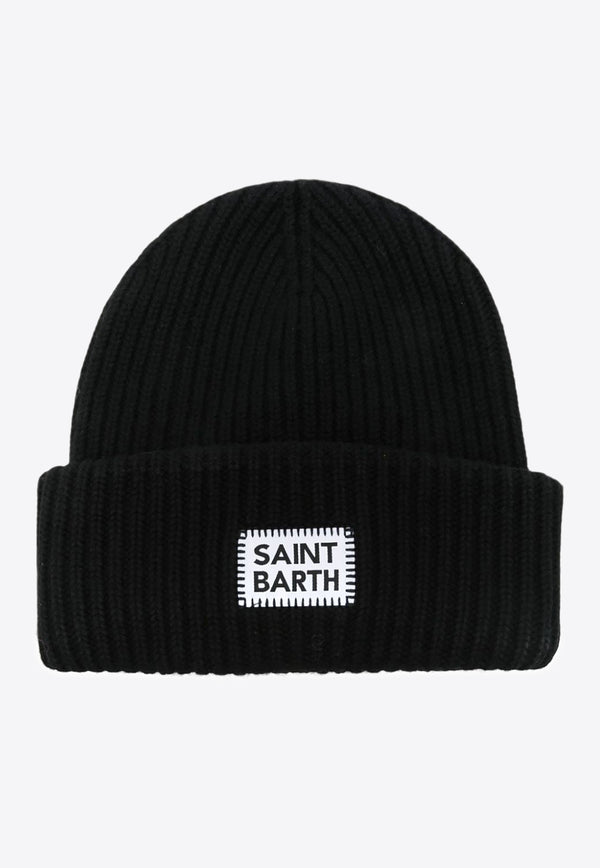 MC2 Saint Barth Berry Logo Patch Beanie Black BRR0003_01432G