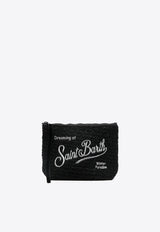 MC2 Saint Barth Aline Embroidered Logo Pouch Bag Black ALI0002_00243G