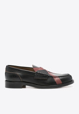 College Signature X Print Leather Loafers Black CWL138A2_A20X