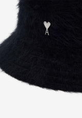 AMI PARIS Ami De Coeur Faux-Fur Bucket Hat Black UHA236AW0028_001