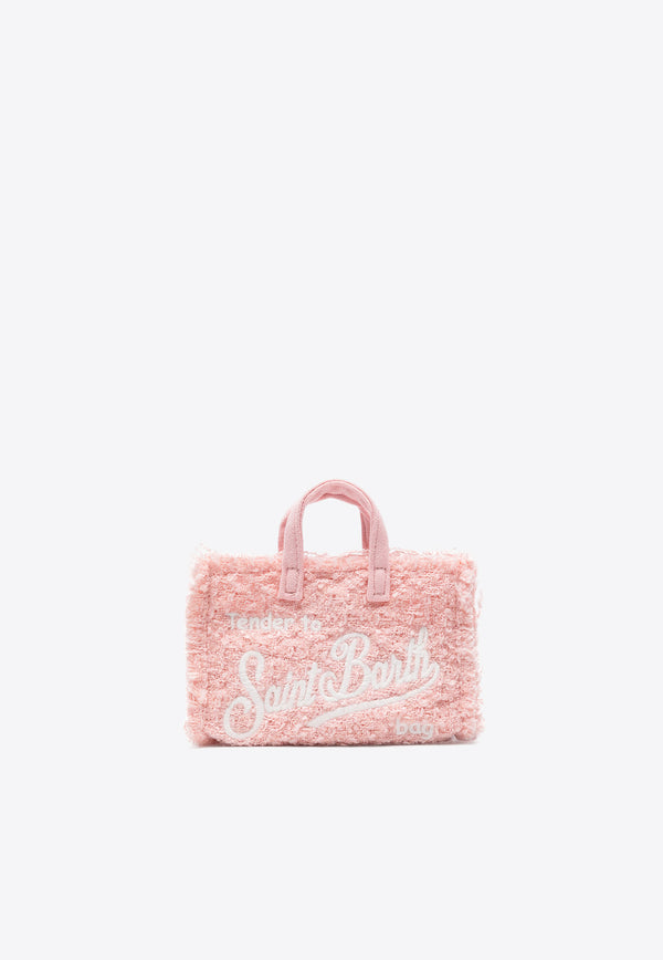 MC2 Saint Barth Logo Embroidered Tweed Phone Holder Pink PHONE001_00398G