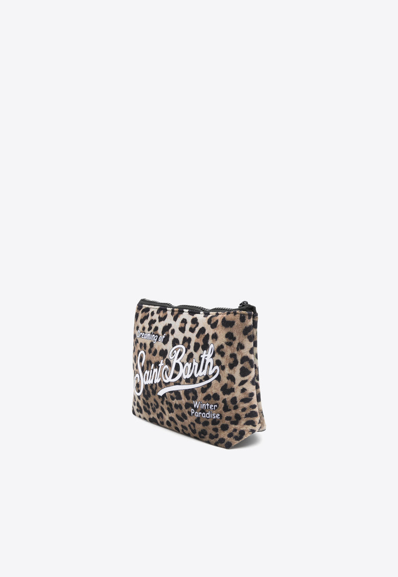 MC2 Saint Barth Aline Leopard Print Vanity Pouch Brown ALI0002_02151G