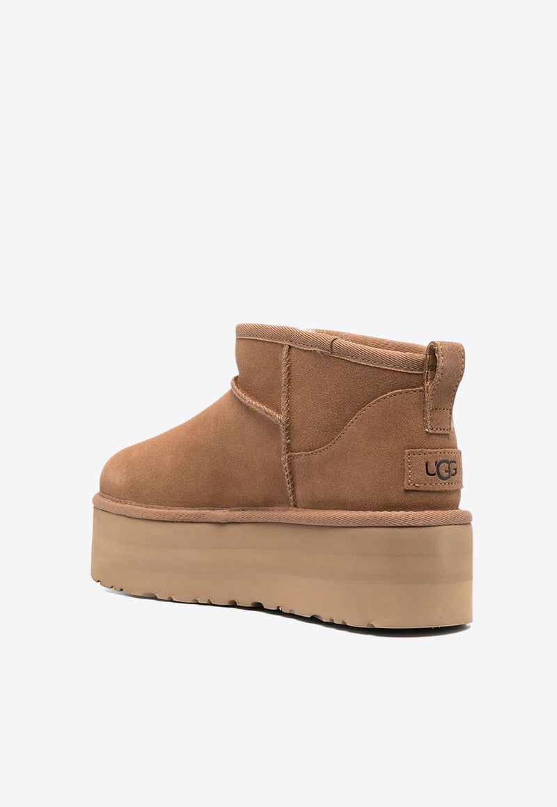 UGG Classic Ultra Mini Flatform Suede Boots Chestnut 1135092_CHE