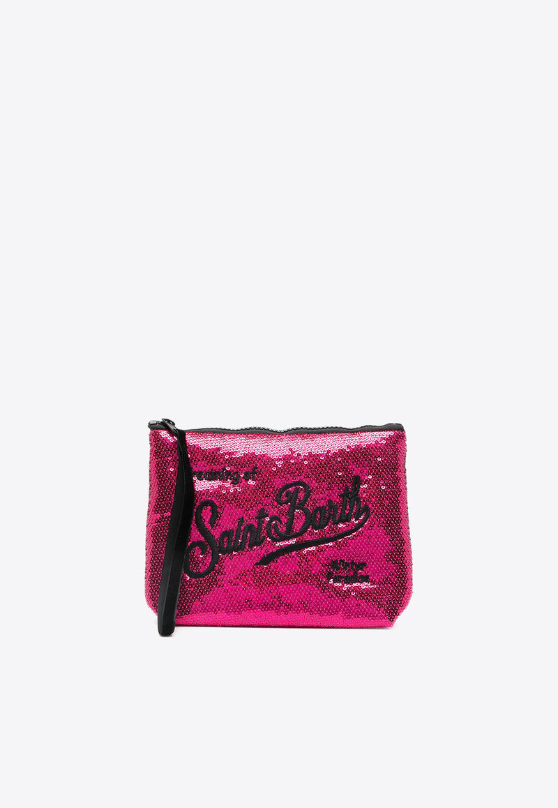 MC2 Saint Barth Aline All-Over Sequin Pouch Bag Pink ALI0002_03699G