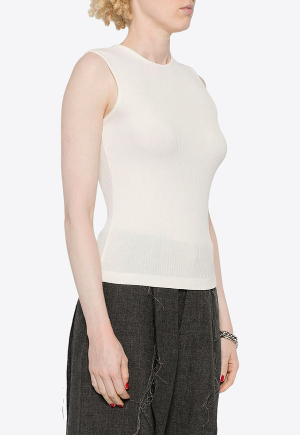 Agolde Binx Ribbed Tank Top White A72923048_OATMK