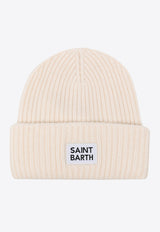 MC2 Saint Barth Berry Logo Patch Beanie Off-white BRR0003_02432G