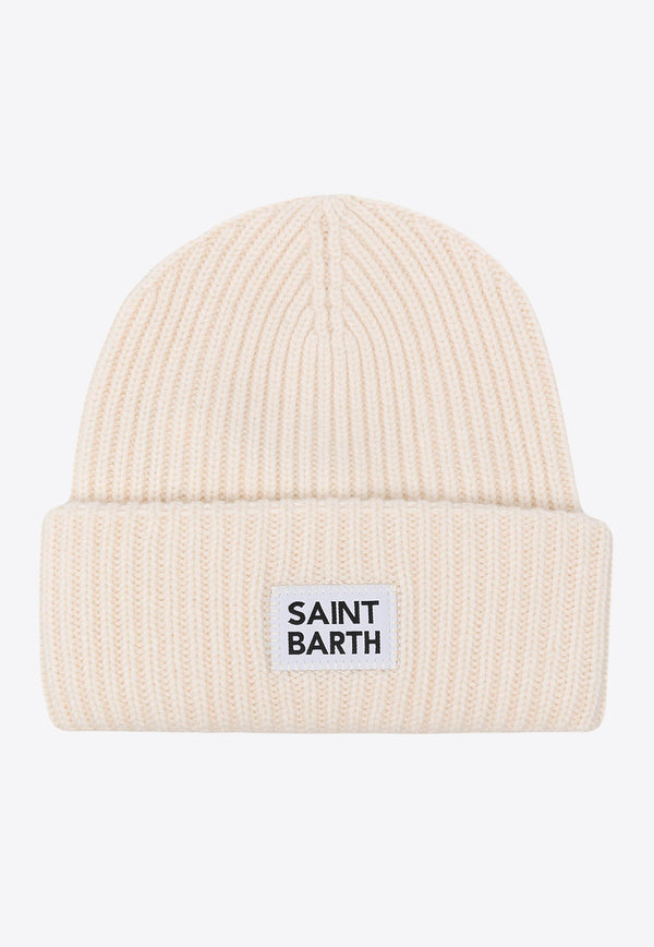 MC2 Saint Barth Berry Logo Patch Beanie Off-white BRR0003_02432G