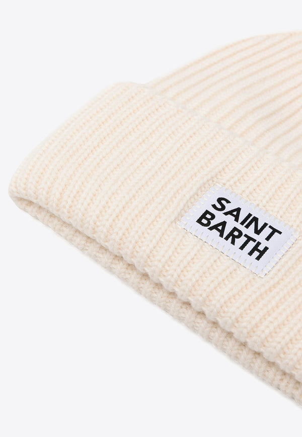 MC2 Saint Barth Berry Logo Patch Beanie Off-white BRR0003_02432G