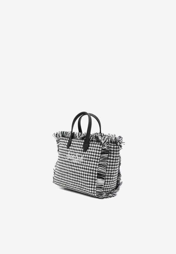 MC2 Saint Barth Mini Vanity Houndstooth Tote Bag Gray VAMI007_01588G