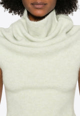 Rick Owens Crater Turtleneck Rib-Knit Top Green RO02D3680KWPL_25