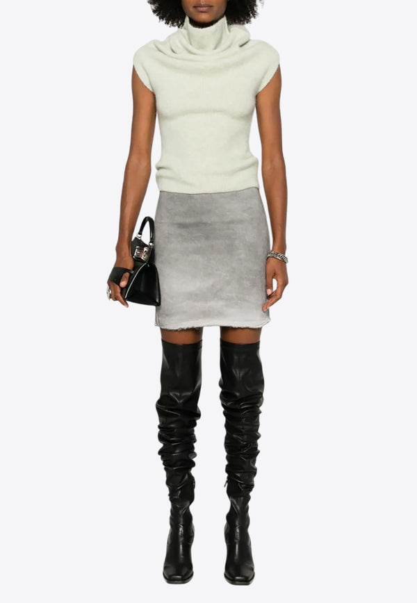 Rick Owens Crater Turtleneck Rib-Knit Top Green RO02D3680KWPL_25