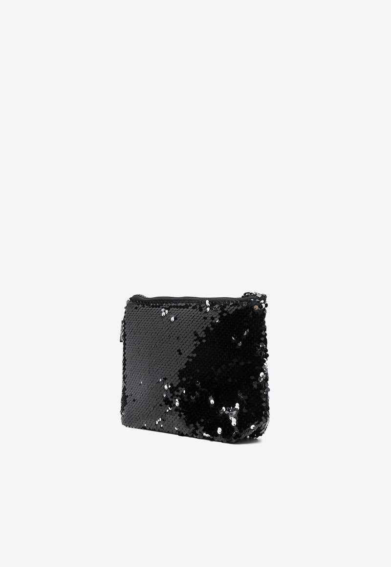 MC2 Saint Barth Aline Sequined Zip Pouch Black ALI0002_00406G