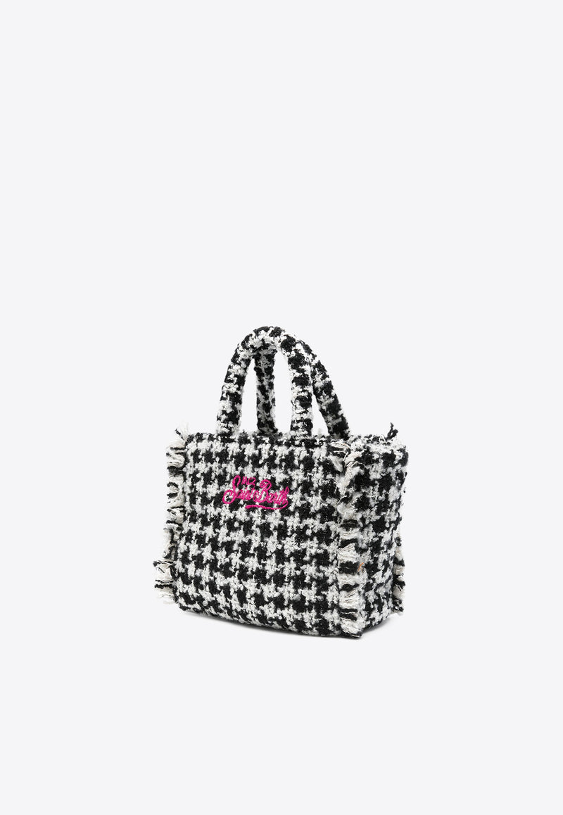 MC2 Saint Barth Mini Vanity Houndstooth Tweed Tote Bag Monochrome VAMI005_01484G