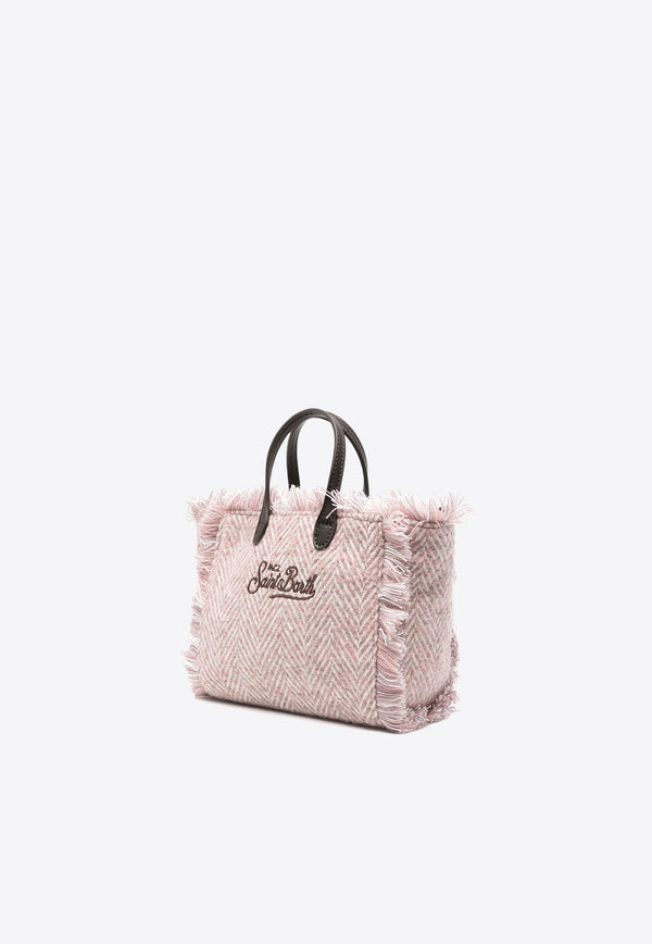 MC2 Saint Barth Mini Vanity Herringbone Fringed Tote Bag Pink VAMI007_00513G