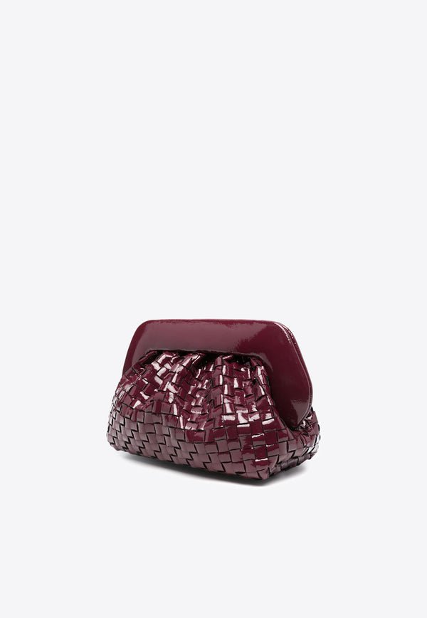 Themoirè Bios Woven Naplak Clutch Bag Bordeaux TMFW24BIW_92