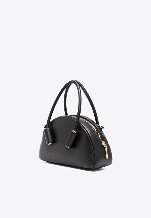 Themoirè Selene Faux Leather Top Handle Bag Black TMCOSN_1