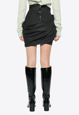 Rick Owens Draped Asymmetric Mini Skirt Black RO02D3384SMT_09