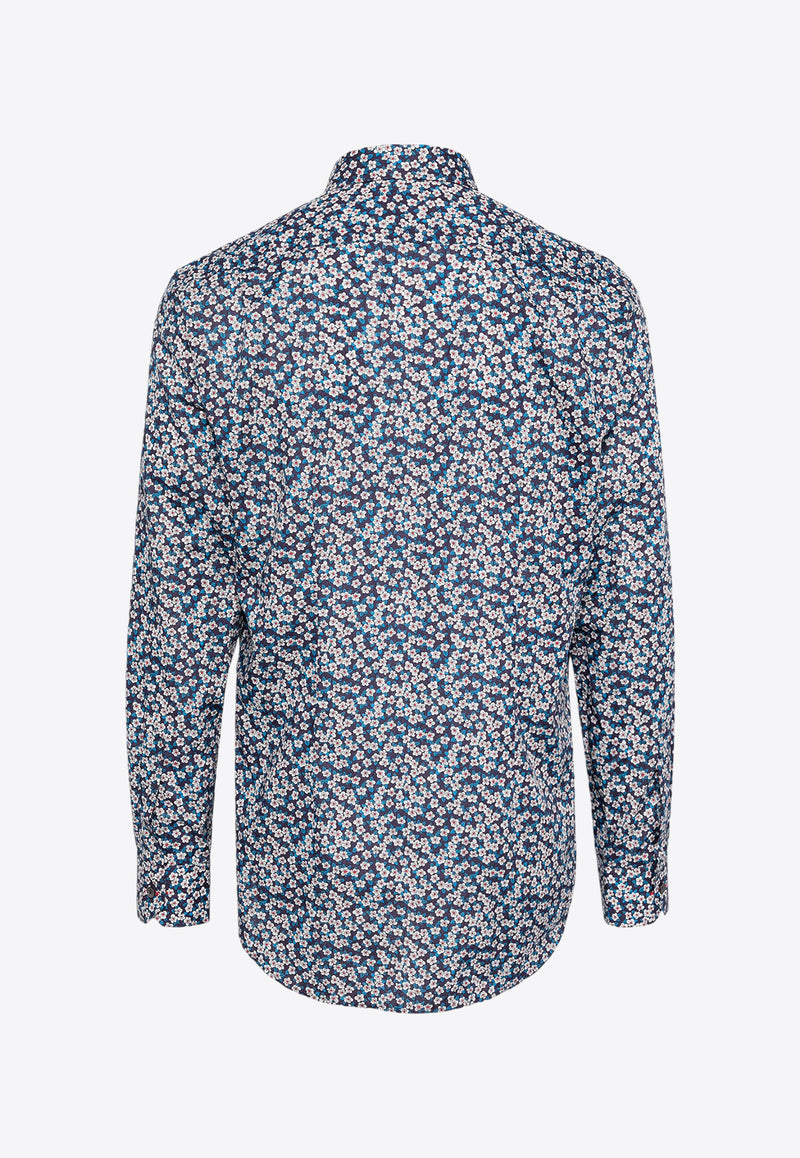 Paul Smith Long-Sleeved Floral Print Shirt Blue M1R800PN02386_59