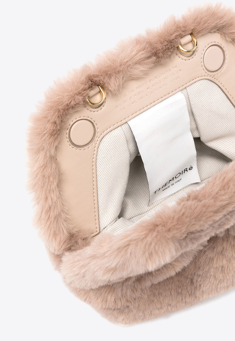 Themoirè Mini Gea Faux Fur Clutch Beige TMFW24GF_97