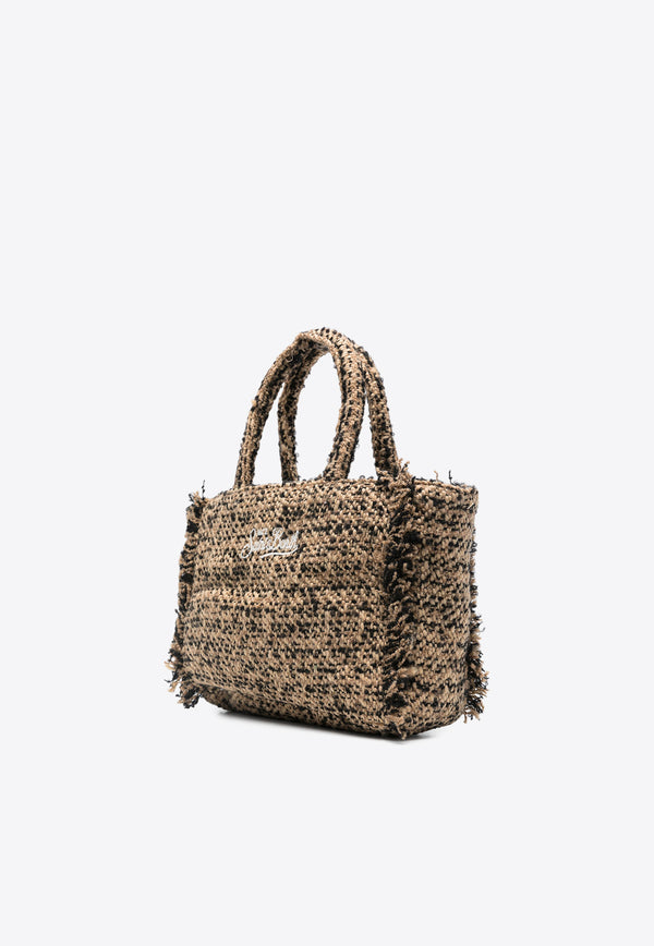 MC2 Saint Barth Colette Logo Embroidered Tweed Tote Bag Beige COL0015_00518G