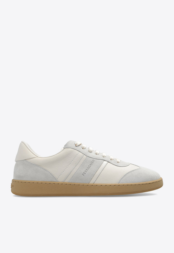 Salvatore Ferragamo Achille Low-Top Suede Sneakers White 021572 ACHILLE 1 762260-MASCARPONE