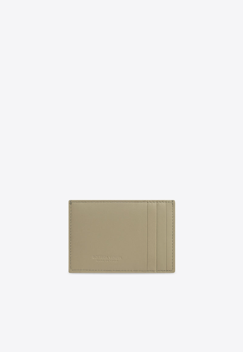 Bottega Veneta Cassette Intrecciato Leather Cardholder Travertine 742693 VCQC4-2916