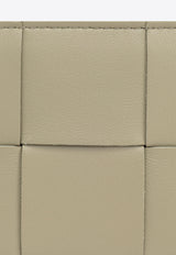 Bottega Veneta Cassette Intrecciato Leather Cardholder Travertine 742693 VCQC4-2916