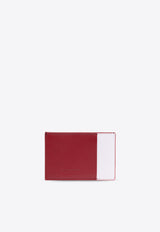 Bottega Veneta Bi-Color Cassette Intrecciato Leather Cardholder Dark Red 742693 VCQCA-6326