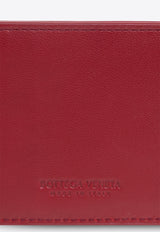 Bottega Veneta Bi-Color Cassette Intrecciato Leather Cardholder Dark Red 742693 VCQCA-6326