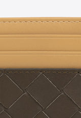 Bottega Veneta Bi-Color Intrecciato Leather Cardholder Kaki 749449 VCPQ5-3368