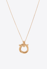 Salvatore Ferragamo Gancini Pendant Brass Necklace Gold 760551 NKL EVOX 751631-ORO GIOVE