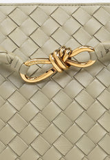 Bottega Veneta Medium Andiamo Intrecciato Leather Top Handle Bag Travertine 766016 VCPP1-2943