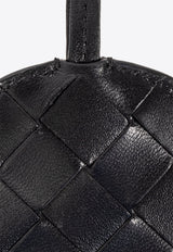 Bottega Veneta Intrecciato Leather Mirror Case with Strap Black 776622 VCPPJ-1309