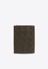 Bottega Veneta Slim Flap Intrecciato Leather Cardholder Kaki 787595 VCPQ6-3392