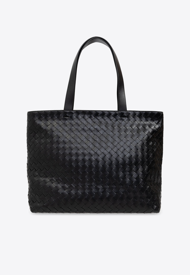 Bottega Veneta Large Intrecciato Leather Tote Bag Black 786666 V2HL1-8803