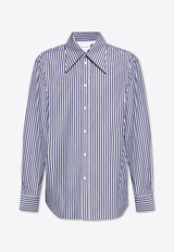 Bottega Veneta Striped Long-Sleeved Shirt Blue 793027 V4D40-4028