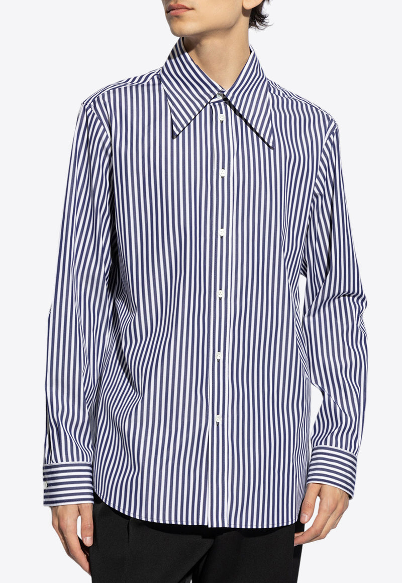 Bottega Veneta Striped Long-Sleeved Shirt Blue 793027 V4D40-4028