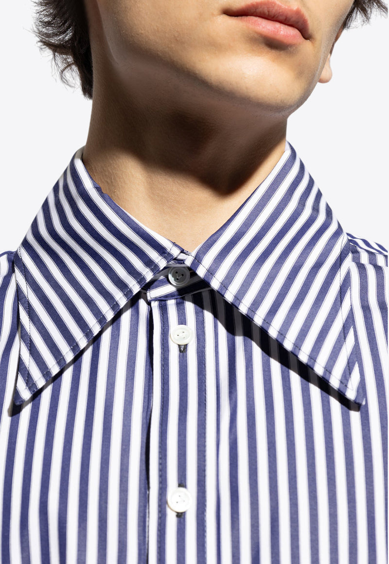 Bottega Veneta Striped Long-Sleeved Shirt Blue 793027 V4D40-4028