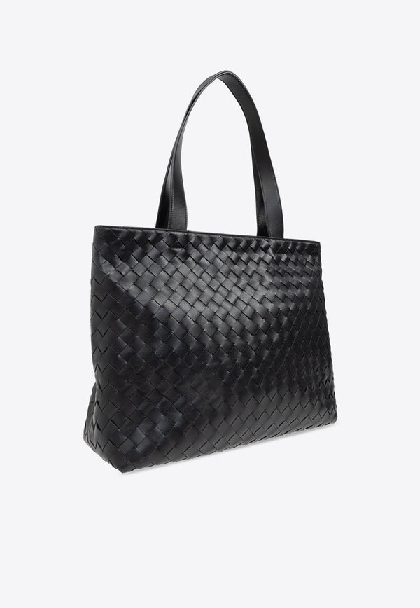 Bottega Veneta Small Intrecciato Leather Tote Bag Black 795628 V2HL1-8803