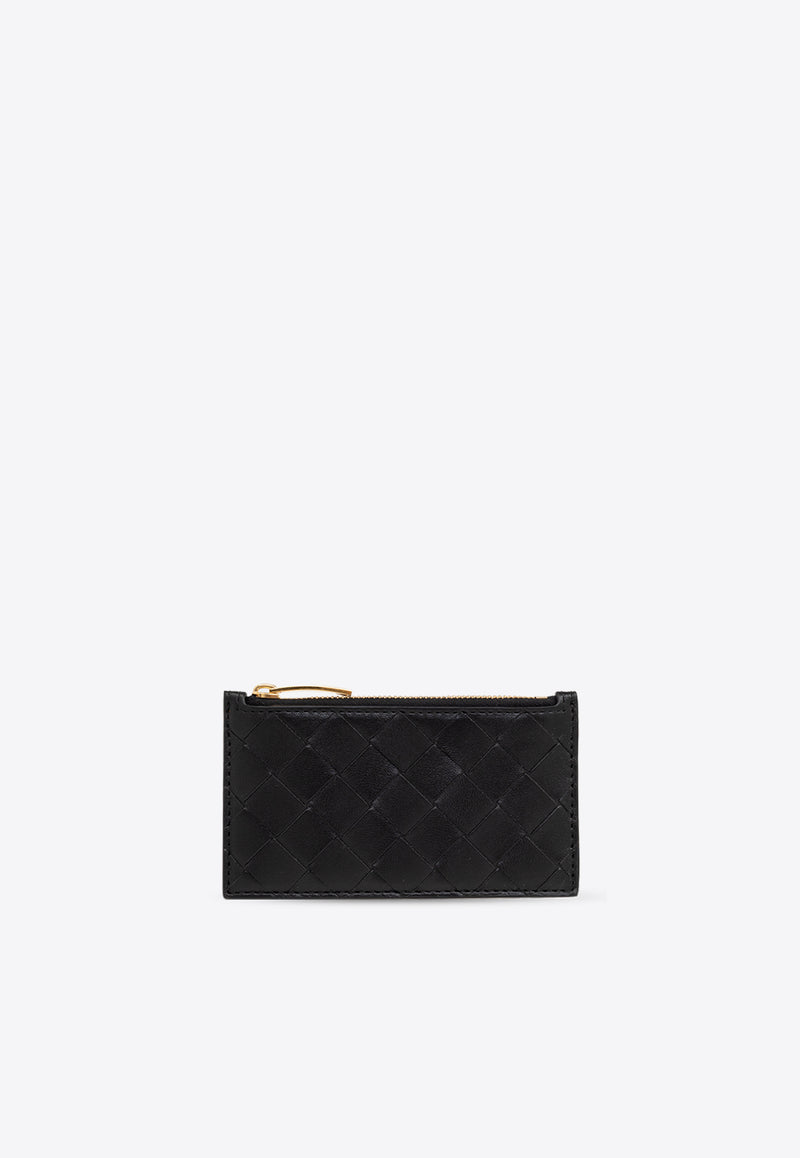 Bottega Veneta Slim Intrecciato Leather Cardholder Black 794376 VCPP3-8425