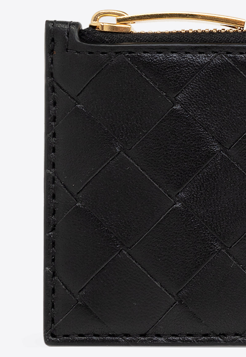 Bottega Veneta Slim Intrecciato Leather Cardholder Black 794376 VCPP3-8425