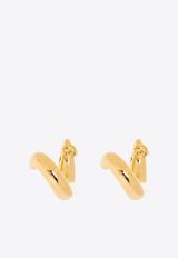 Bottega Veneta Curved Sardine Shape Earrings Gold 795603 VAHU0-8120