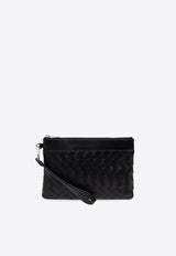 Bottega Veneta Intrecciato Leather Prism Pouch Bag Black 795712 V2HL1-8803