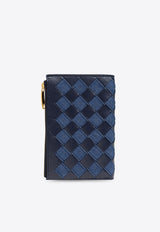 Bottega Veneta Medium Intrecciato Leather Bi-Fold Wallet Abyss 800224 V48V4-4164