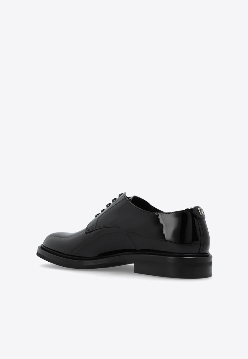 Dolce & Gabbana Altavilla Patent Leather Derby Shoes Black A10840 A1471-80999