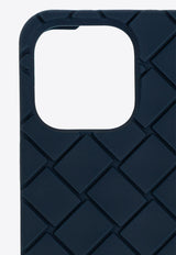 Bottega Veneta iPhone 15 Pro Max Intrecciato Case with Strap Deep Blue 789838 V0EY0-3116