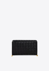 Bottega Veneta Solstice Intrecciato Leather Crossbody Bag Black 805975 V4R42-1019